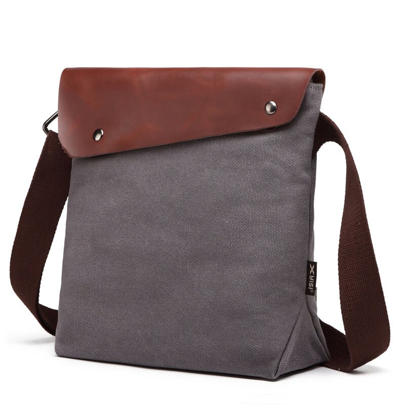 Hommes sac de messager imperméable petit homme sac porte-documents grande capacité mâle Mini cuir bandoulière sac à bandoulière pour homme voyage: gray