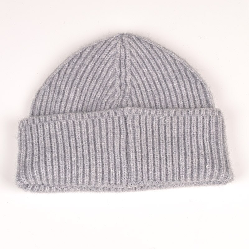 unsex Autumn winter solid color real wool beanies best matched cashmere man woman Warm skullies