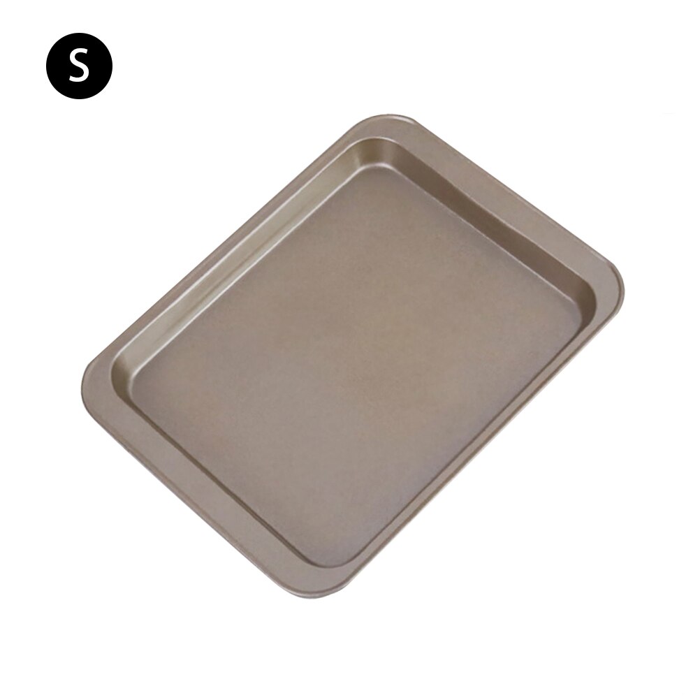 Metallic Non-stick Rectangular Bread Cake Pan Baking Oven Tray Dish Mold DIY Bakeware Baking Pans Cake Mold Cake tools 13/11inch: Golden 24x18CM