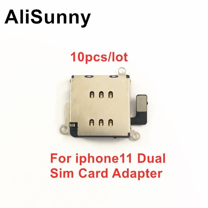 AliSunny 10pcs Dual SIM Card Tray Slot Socket for iPhone XR 11 Inner Dual SIM Card Reader Adapter Replacement Parts