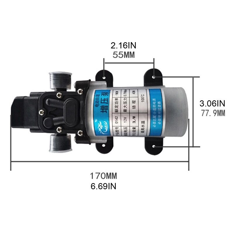 Waterzuiveraar Zuiver Water Machine Zelfaanzuigende Booster Pomp Tap Water Boiler 12V 60W Stimuleren Pomp