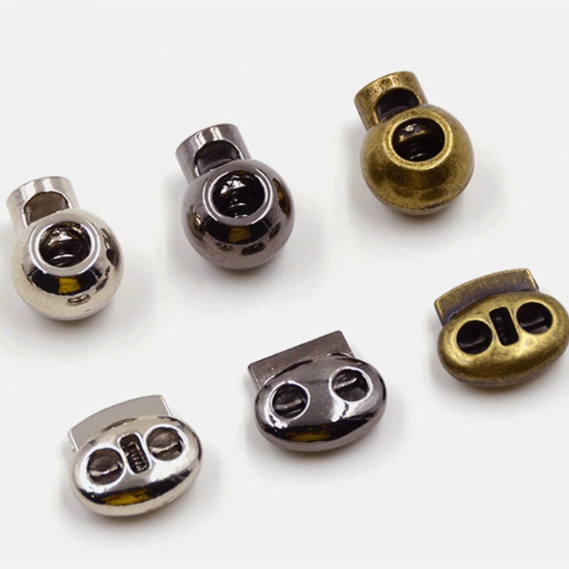 Cuerda con topes de Metal, cierre de palanca, hebilla, cordones, ropa deportiva, cortavientos, accesorios de cordones, 30 Uds.