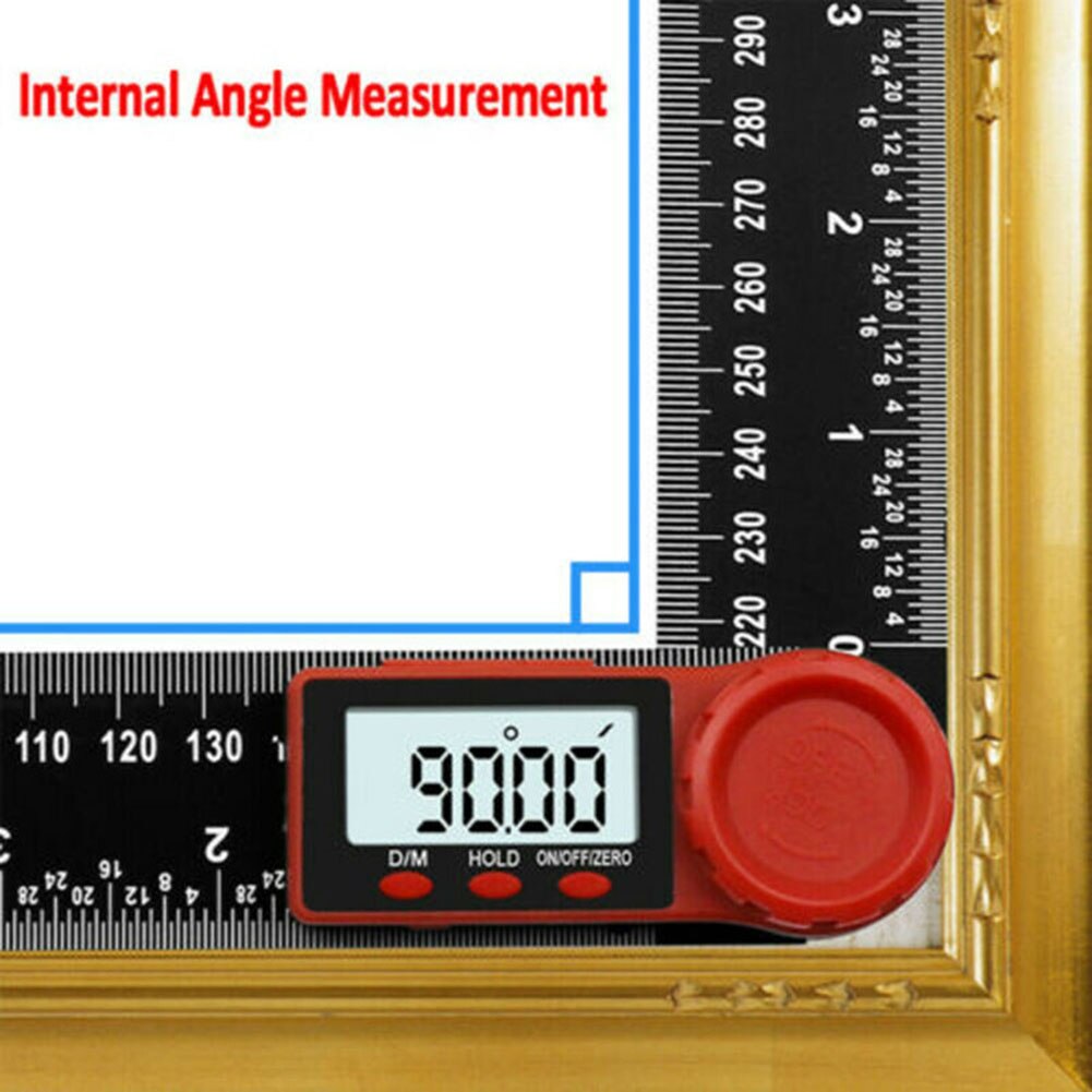 2 in 1 Electronic LCD Digital Angle Finder 200mm Angle Finder Ruler Protractor Black vernier caliper