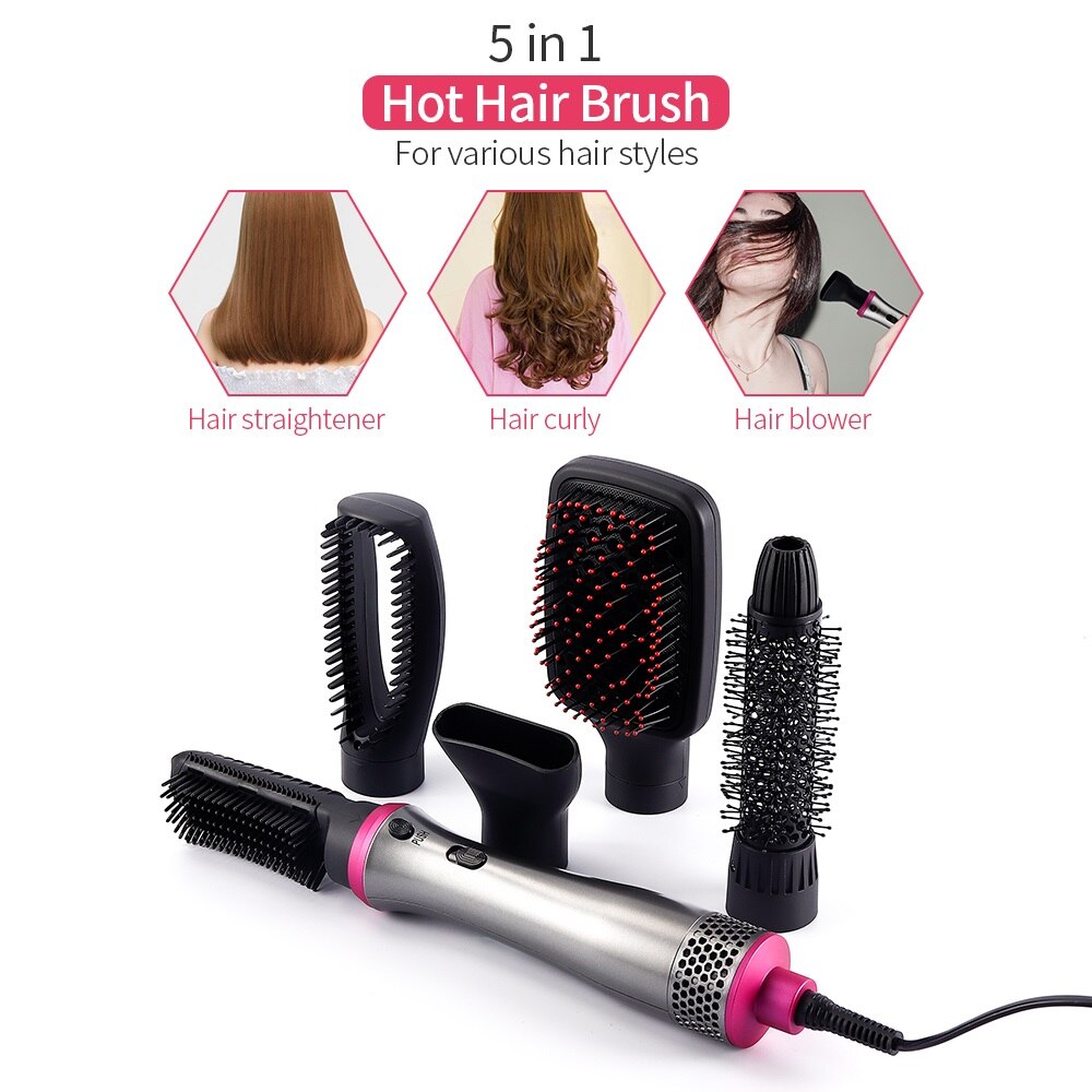 Piastra per capelli stile volumizzante rotante 3 in 1 rullo multifunzionale ruota styler pettine spazzola per lo messa in piega ad aria secca salone casa