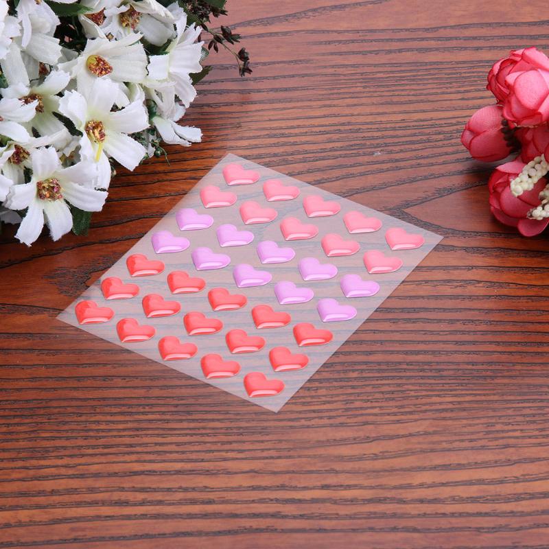 Enamel Dots Self- adhesive Heart Shape Resin Stickers for Scrapbooking DIY Photo Album Card Making Decoration