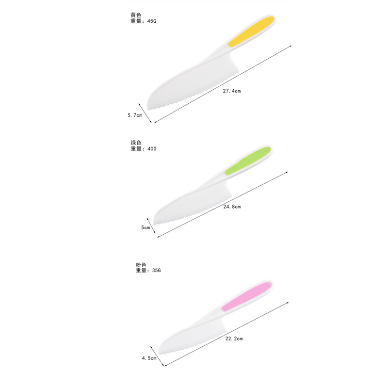 3Pcs Kids Safety Sawtooth Cutter Plastic Fruit Knife Childrens Chef for Bread Lettuce Toddler Cooking Knives Children DIY Tools