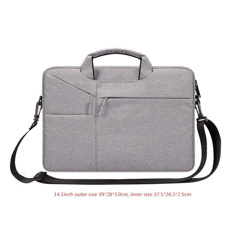 Men's Women's Shockproof Briefcase Laptop Bag Documents Cell Phone Storage Shoulder Tote Crossbody Travel Office Business Pouch: Heather gray M