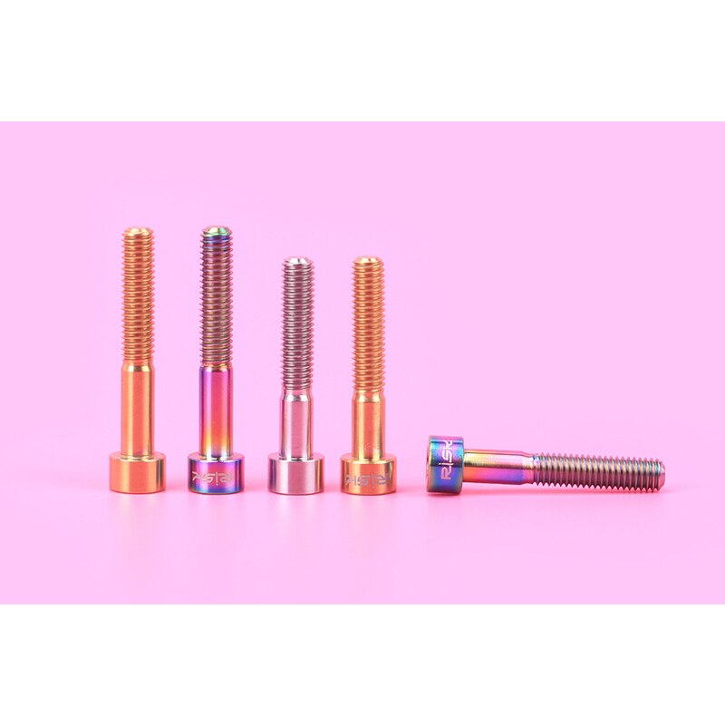 RISK 1pcs M6*30/35/40/50mm Titanium Bike Headset Bolt Bicycle Stem Top Cap Screw for MTB Road Bicycle M6x30mm M6x35 M6x40 M6x50