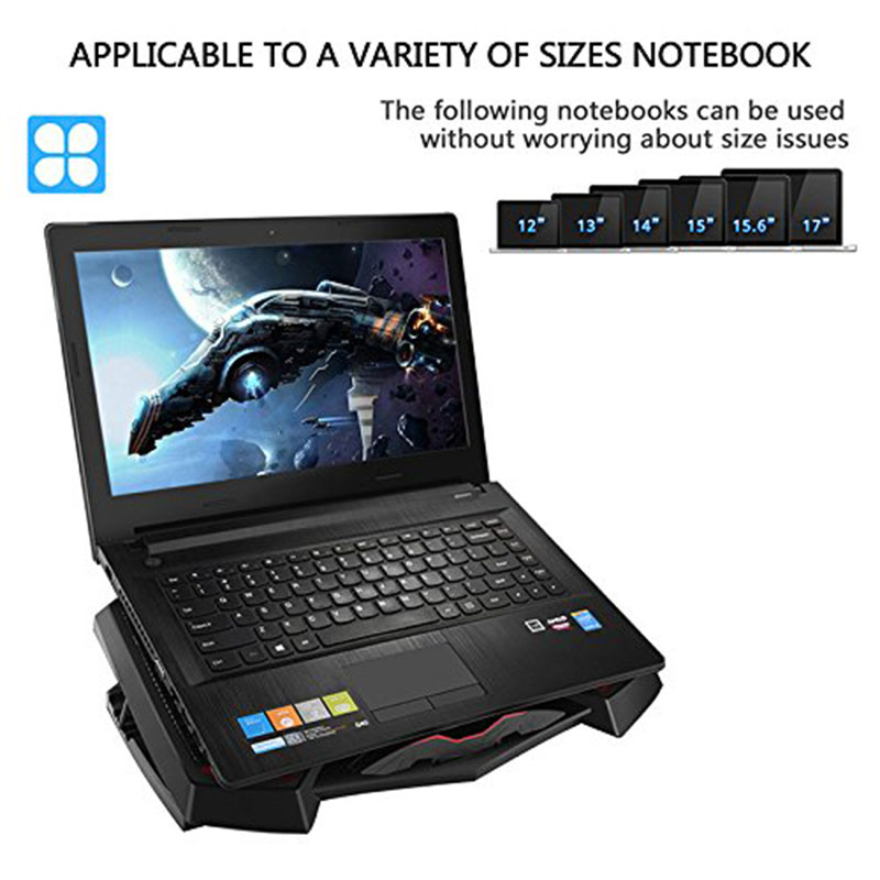 Laptop Koeler, laptop Cooling Pad Chill Mat Met 3 Stille Ventilatoren Usb Powered Verstelbare Mounts Stand Voor Laptop Pc 10 &#39;&#39;-16&#39;&#39;