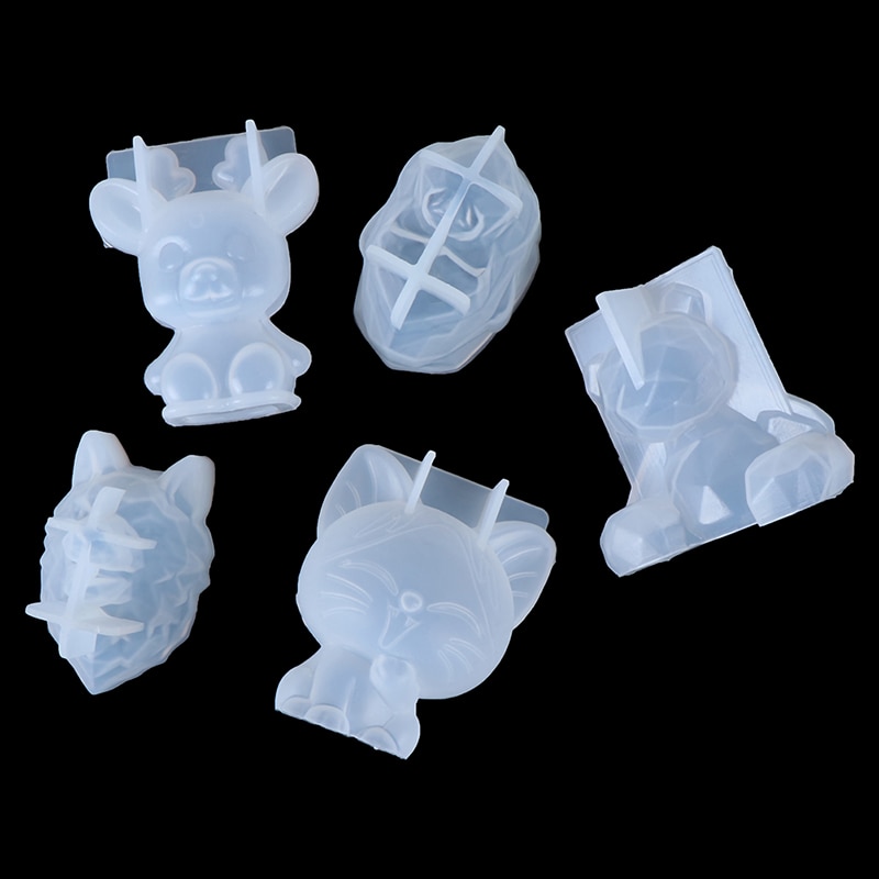3D Silicone moule bricolage géométrie stéréo ours cerf chat tigre orang-outan moule Animal moule décoration ornement moule gâteau outil