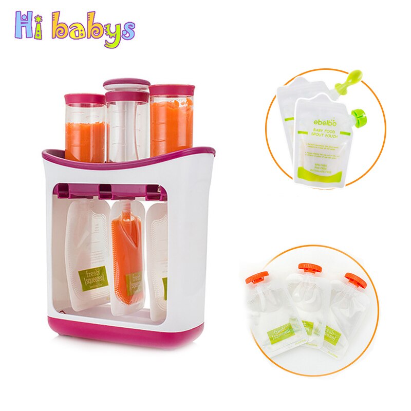 Baby Lebensmittel Hersteller Baby-Lebensmittel-Container Lagerung Liefert Neugeborenen Obst Organisation Container mit 10 Beutel Squeez Lagerung Tasche