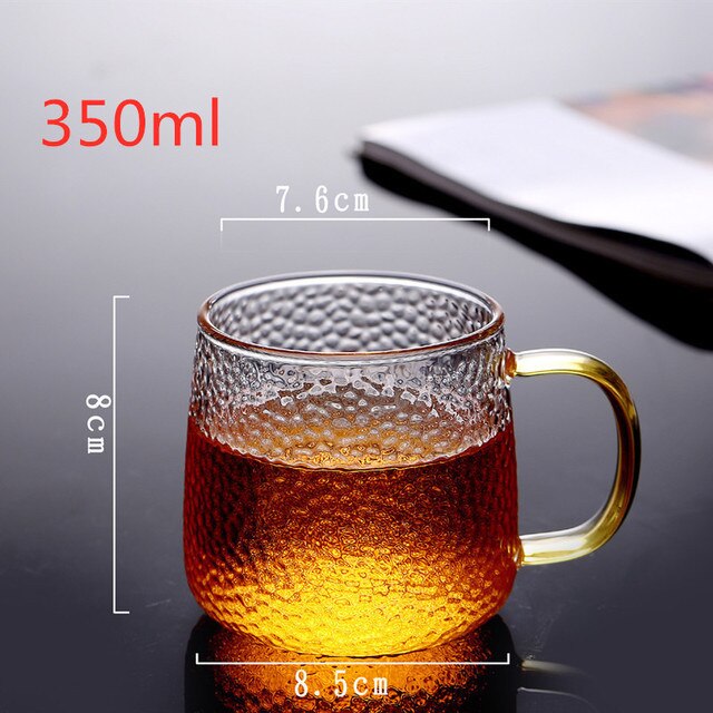 Håndlavet borosilikatglas vandkaraffel perfekt til koldt vand iste og juice drik rustfrit stål eller bambus låg: 350ml