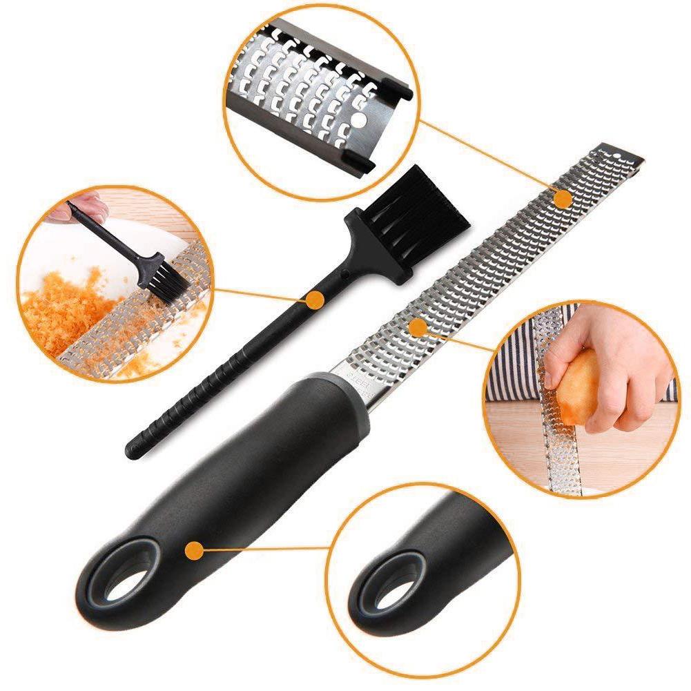 Formaggio Al Cioccolato Grattugia Limone Frutta Zester durevole affilato Raschietto di Alta Qualità in Acciaio Inox da Cucina Utensili impostato Spazzola di Pulizia
