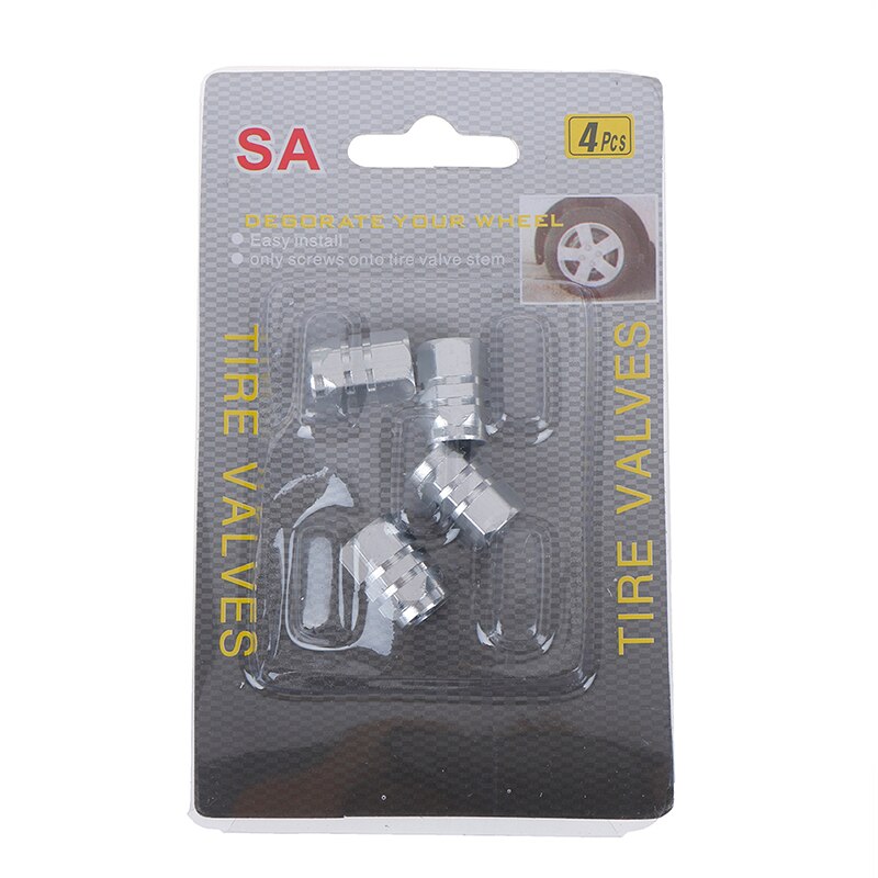4 teile/paket Auto Reifen Reifen Stengel Luft Kappen Luftdichte Abdeckung accessoire Ventil Stengel Kappen Diebstahlsicher ventil kappen Auto Rad Reifen ventile: Silber