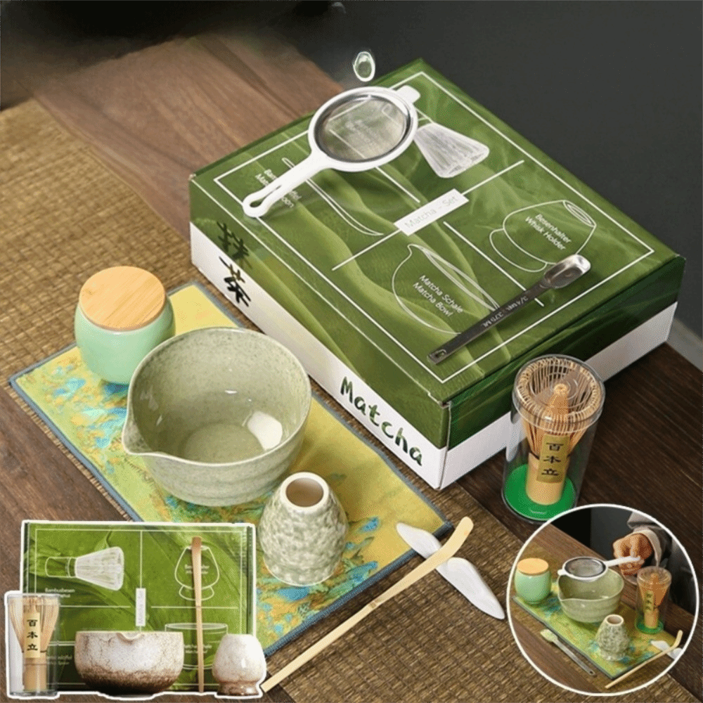 Tea Sticks Japanese Matcha Tea Set Match Bowl Tea-Making Tools Matcha Brush Bamboo Ceramic Matcha Spoon Matcha Whisk Set