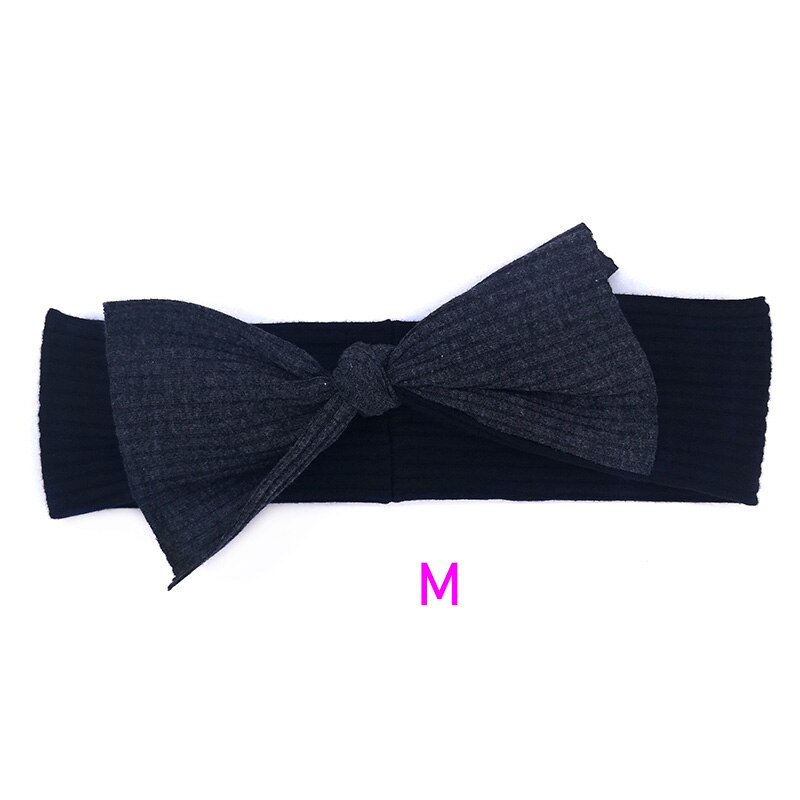 Bandeaux en coton côtelé pour -né garçon et fille, couvre-chef à nœud papillon, doux et extensible, accessoires pour cheveux: Black3M