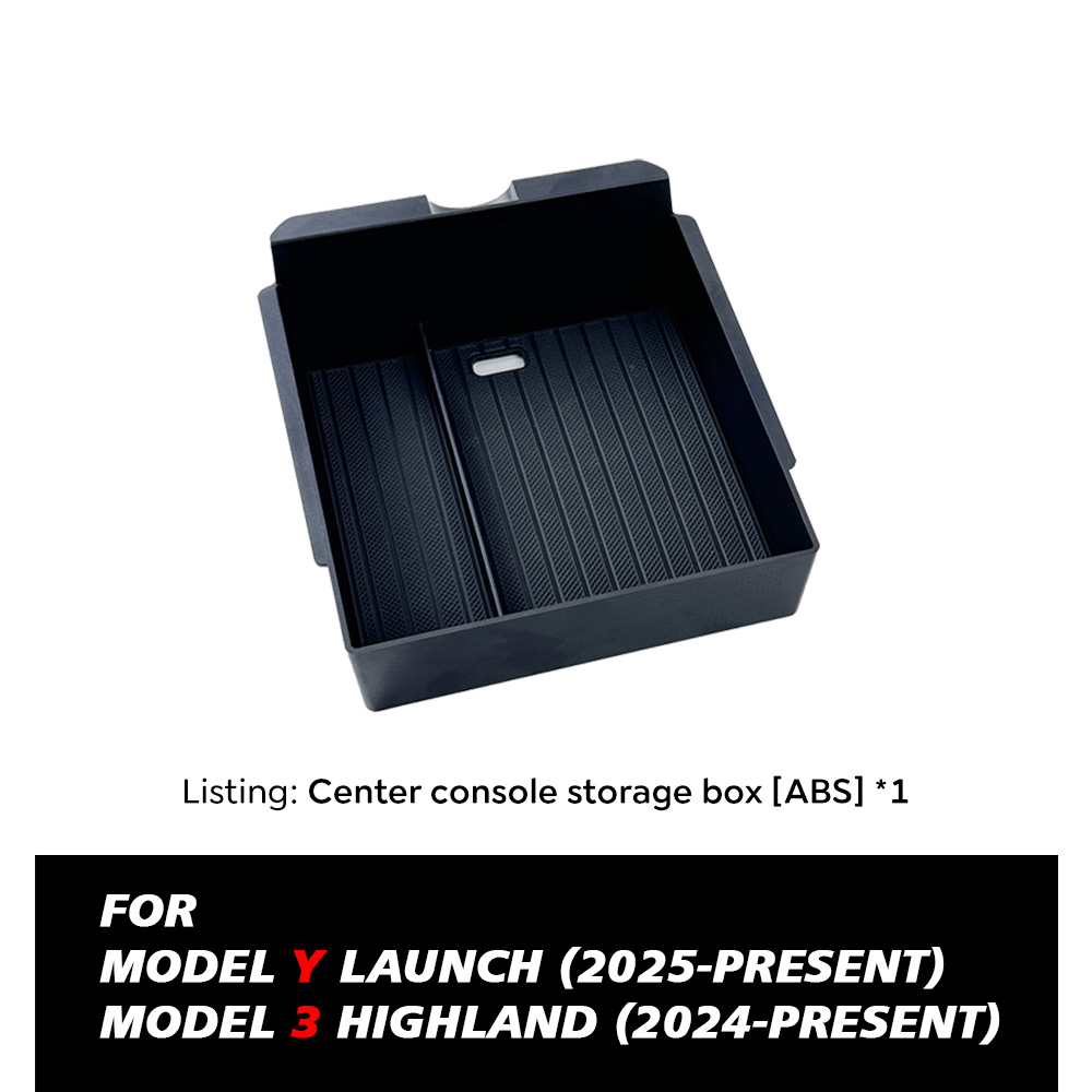 Pour Tesla modèle Y lancement 2025 modèle 3 Highland 2024 Console centrale étui de rangement pour lunettes accoudoir boîte de rangement supérieure: Beige