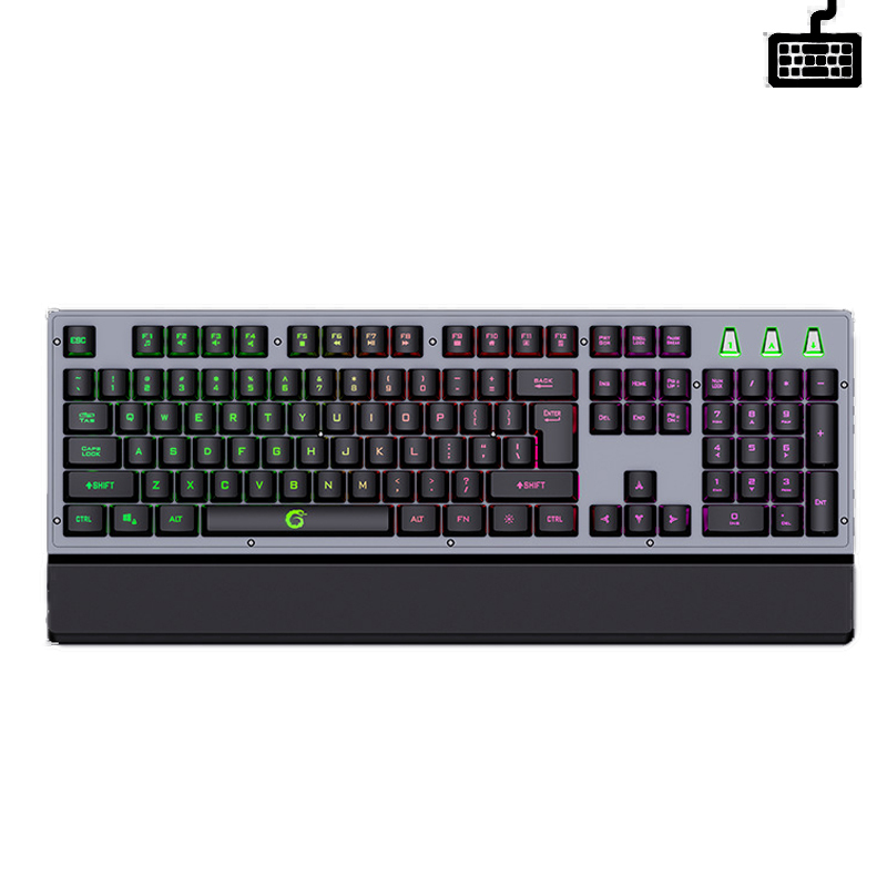 Mechanical Wired Gaming Keyboard and Wrist Rest Rainbow LED Backlit,Ergonomic Full Size Quiet Silent USB Keyboard for Computer: White Switch