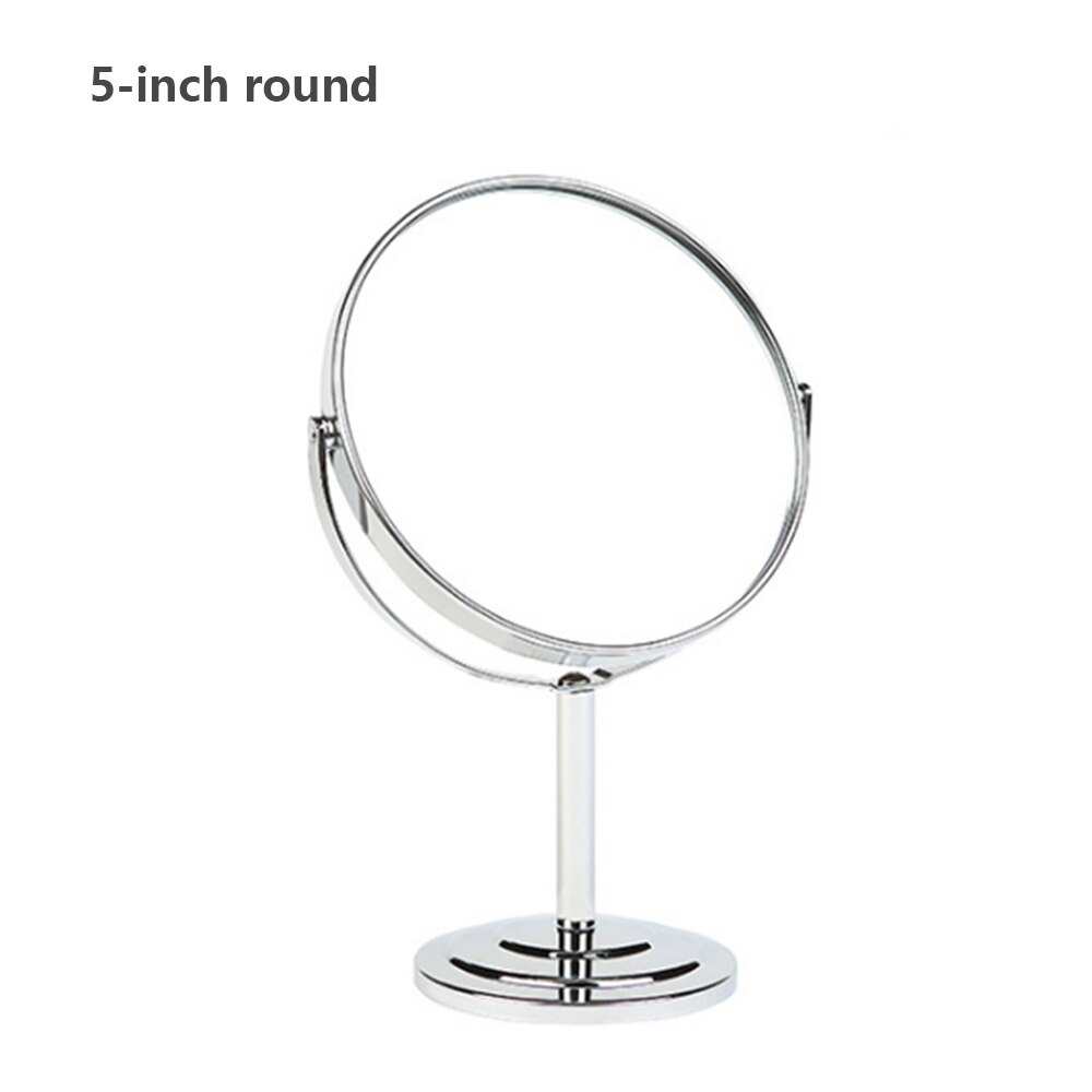 Round Shape Simple Rotatable Beauty Makeup Mirror Double-Sided Normal Magnifying Stand Cosmetic Mirror: 2