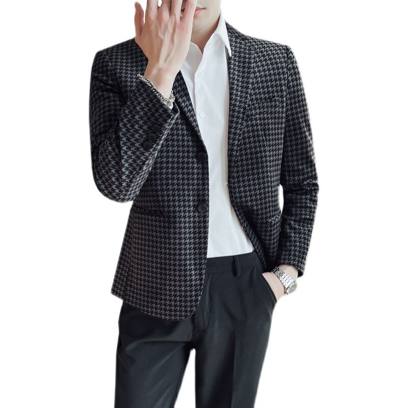Chaqueta de terciopelo para hombre, traje informal de para boda, ropa de calle, vestido de novio Social, chaqueta masculina