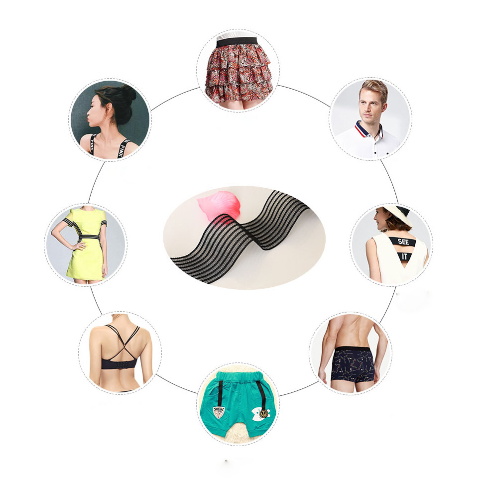 5 Meters Sewing Stretching Elastic Band 40mm Width Black Lace Elastic Ribbon Waist Belt Underwear Garment DIY Accessories