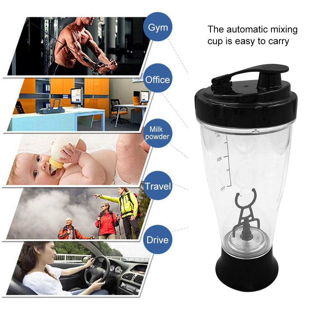 350ML Electric Shaker Bottle For Protein Powder Mixer Cup Travel Automatic Home Gym Coffee Battery Powered Portable Blender