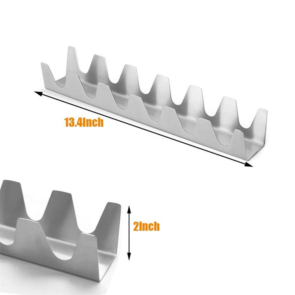 6 pitää tacoteline ruostumatonta terästä taco-telinekuori taco esittelyteline burrito tortillalautanen ruokapidike telineen kuori