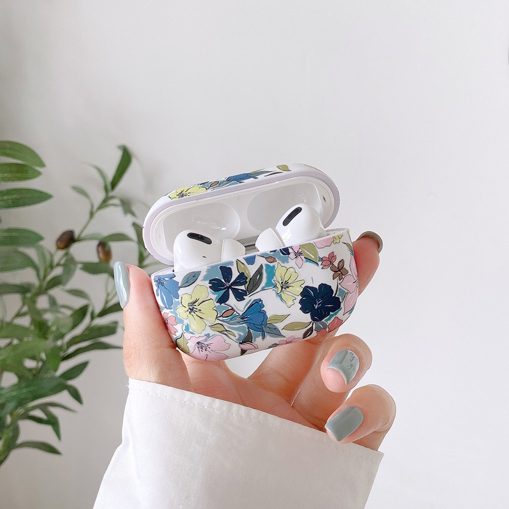 Maple Leaf Auricolare Senza Fili di Caso Per AirPods 2 Pro 1 Custodie Carino Opaca Arte Fiori Dura del PC del Trasduttore Auricolare Accessori di Protezione copertura: K-Hard