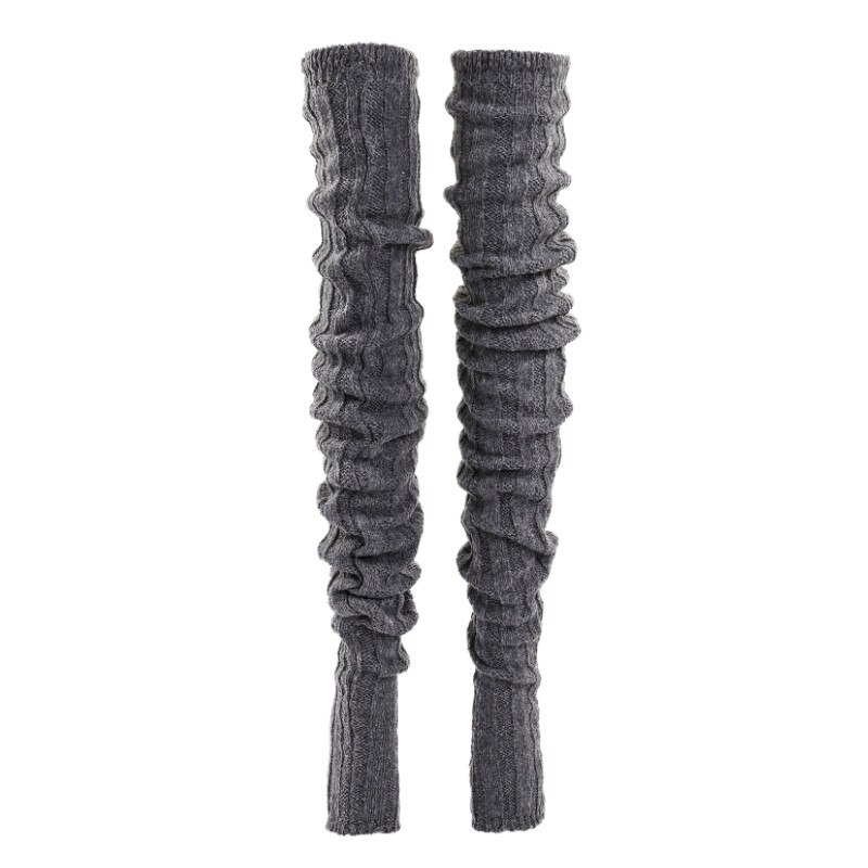 Chaussettes tricotées pour femmes, bas Tube sans bout de couleur unie pour adultes pour printemps automne hiver: 3