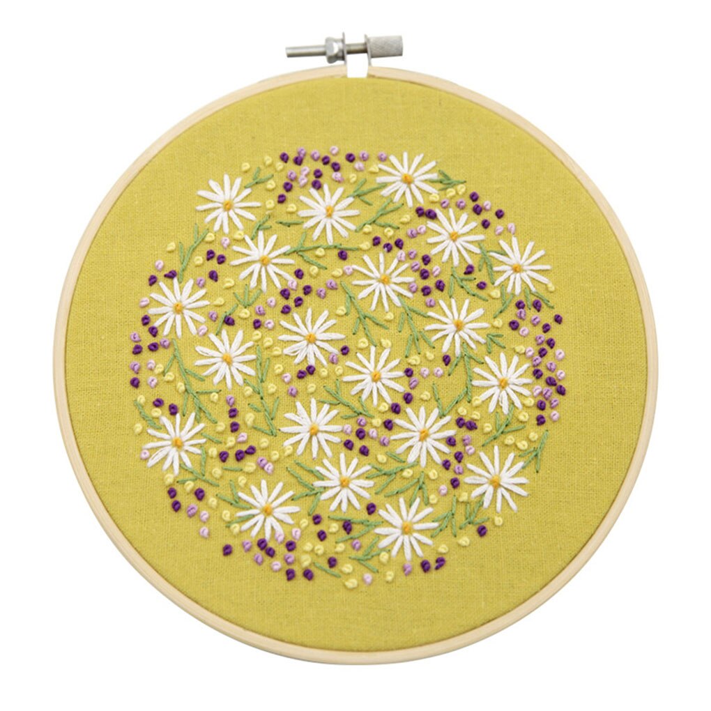 Full Range Embroidery Starter Kits Kissbuty Printed Embroidery Kits Embroidery Cloth Bamboo Embroidery Hooks Thread Needle Kits: B