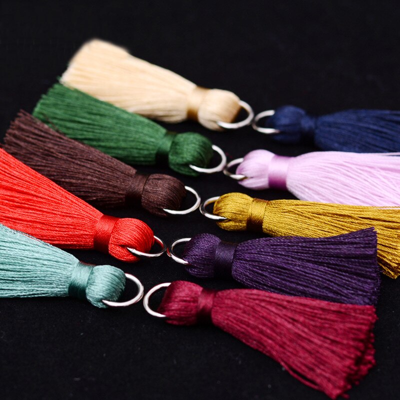 12 stuks/partij 5cm mini zijden kwastjes franje naai pony bloem kwastjes hanger kwastjes voor doe-het-zelf gordijnen woonaccessoires