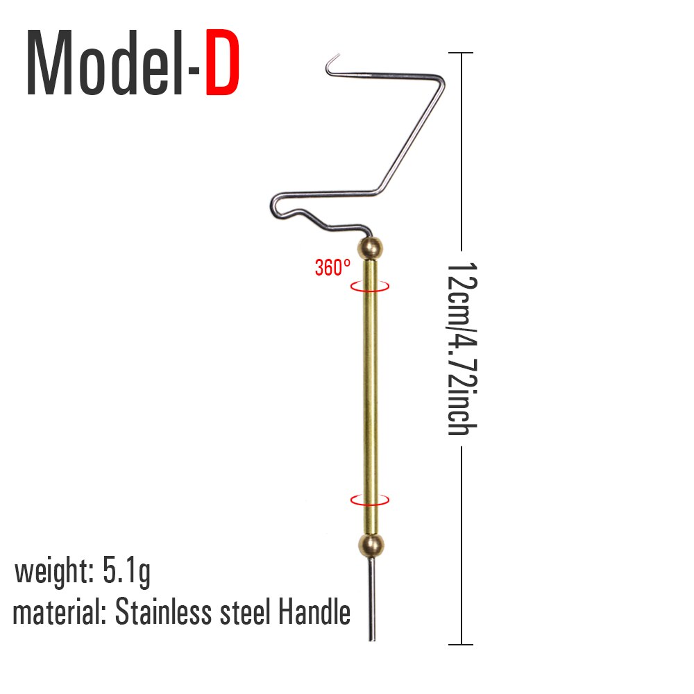 ICERIO Fly Tying Tools Hexagonal Brass Handle Stainless Steel Whip Finisher: stainless steel C