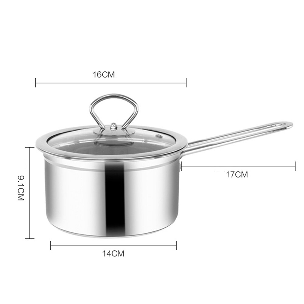 Single Handle Stainless Steel Large Capacity With Lid Pour Saucepan Chocolate Gourmet Milk Heating Cuisine Induction Strain