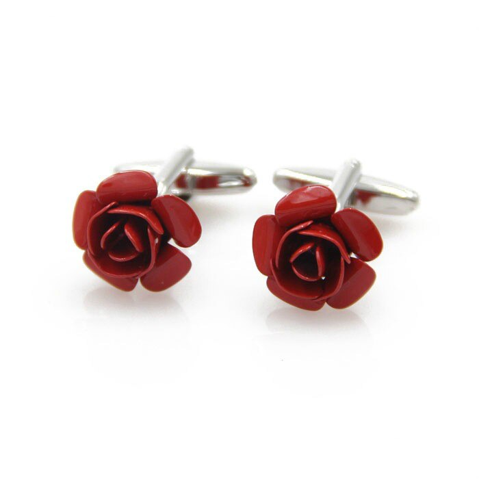 Gemelos de buena con rosa roja a la para gemelos de novedad, para el Día de San Valentín, joyería de lujo: Default Title