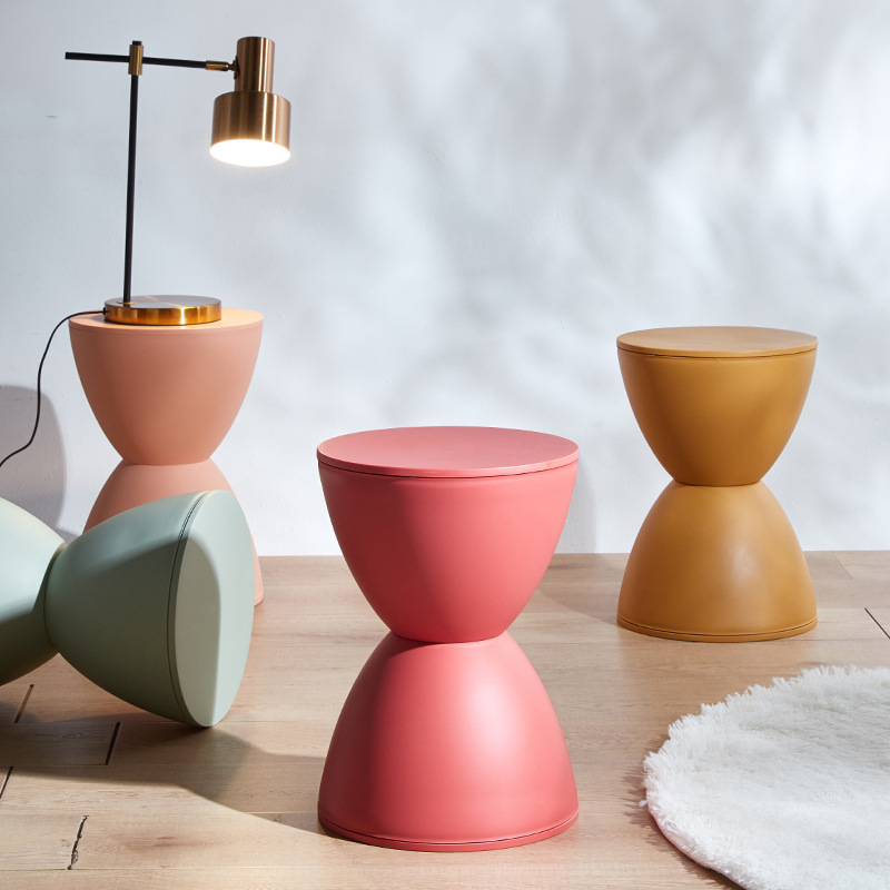 Taburete bajo nórdico para sala de estar, taburete circular y moderno de ocio para el hogar, simple y grueso, cambio de zapatos para el hogar, taburete de comedor para niños