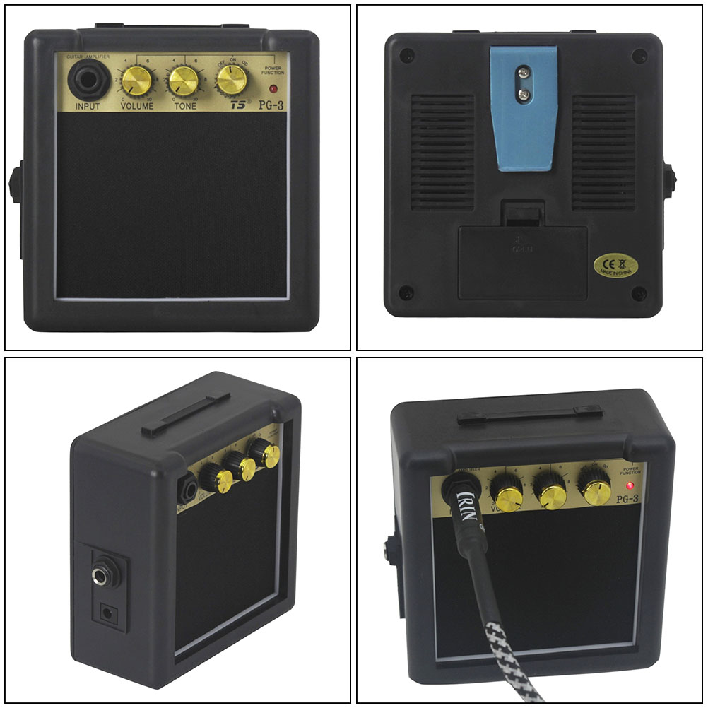 Durable Mini Guitar Amplifier Amp Speaker Guitar Loudspeaker Input Earphone Output Overdrive Effect DC Battery Guitar Accessory