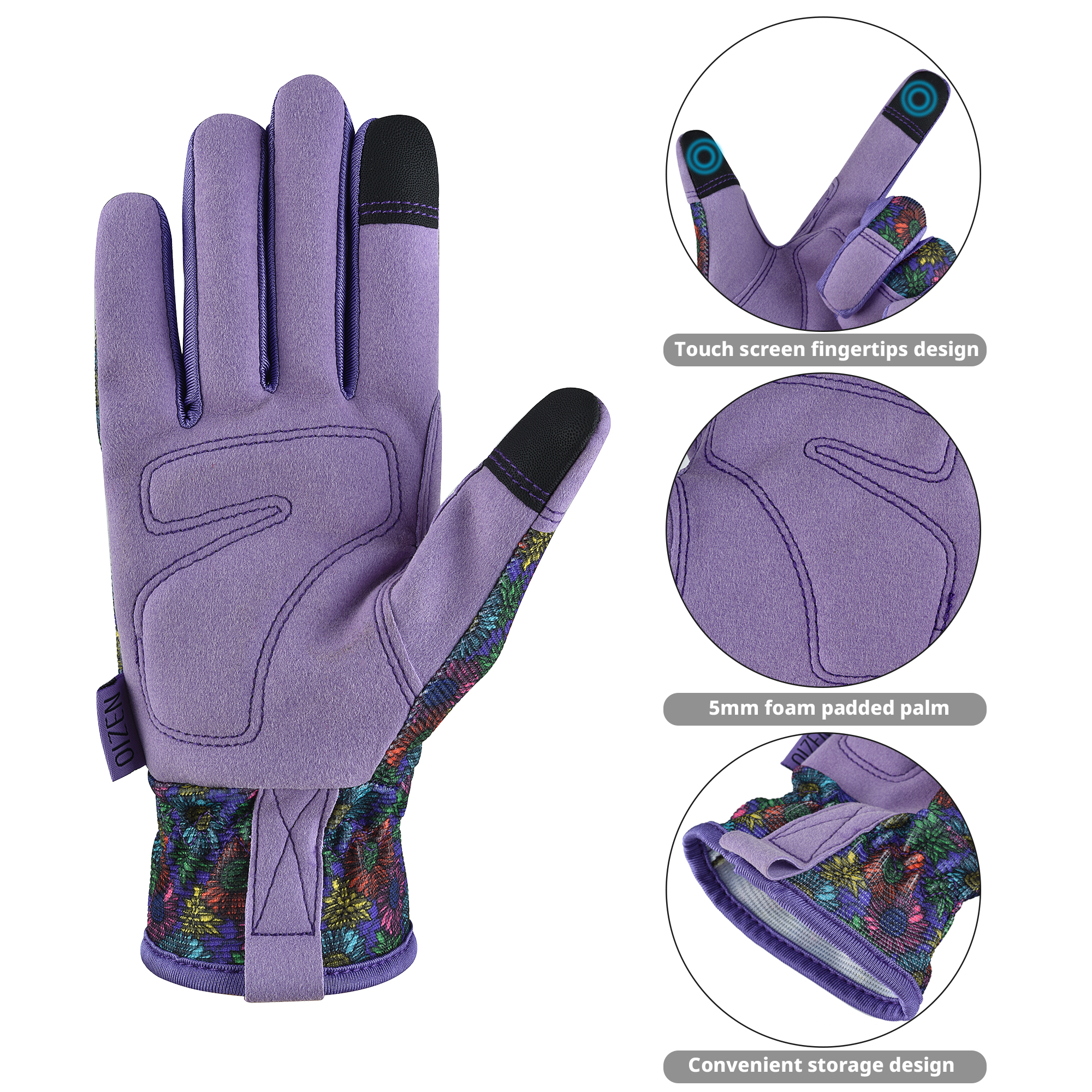 1Pair Gardening Gloves for Women light duty Breathable Touchscreen for Weeding Working Digging Planting Garden Gloves