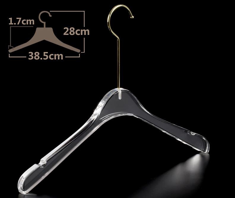 Acrylic Transparent Hanger Clothing Display Rack Store Adult Hanger Pants Rack Clip Crystal Seamless Suit Coat Clothing Hanger: 5