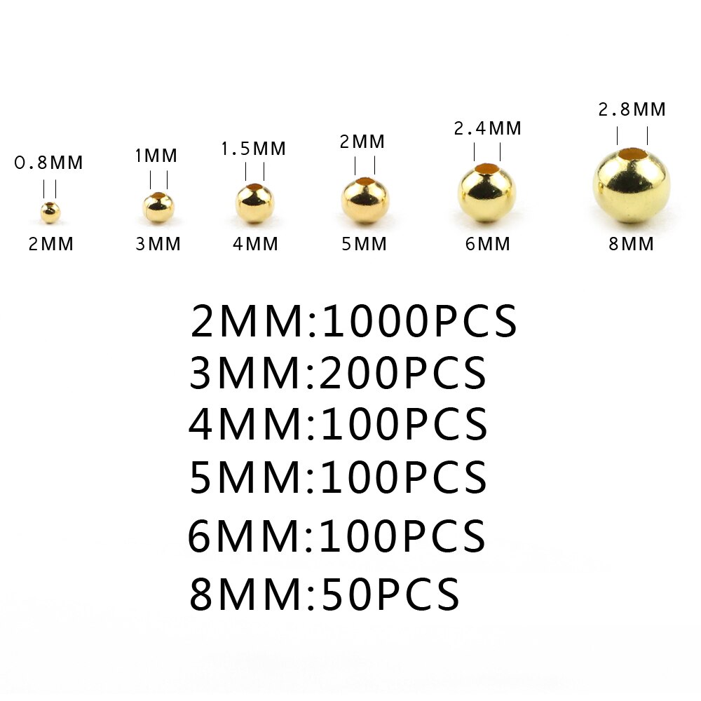 Cuentas de metal plateadas JHNBY doradas 2/3/4/5/6/8MM espaciador redondo de hierro cuentas sueltas para la elaboración de collar y brazaletes de joyería accesorios DIY