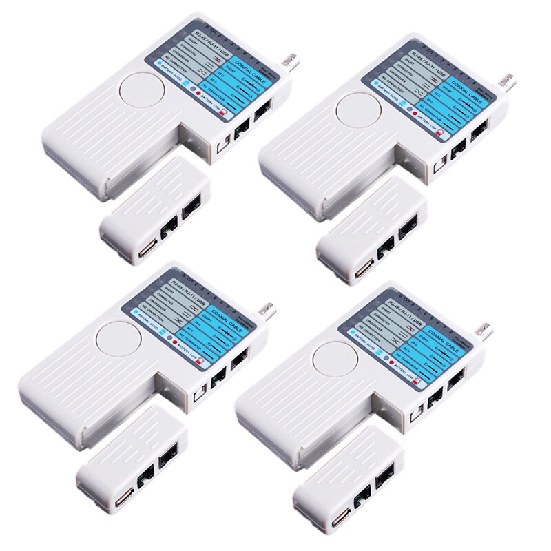 4-In-1 Netwerk Tester RJ11/RJ45/Usb/Bnc Coaxiale Kabel Tester: Default Title