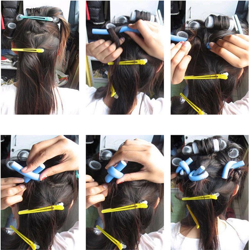 10pcs Magic Hair Curlers Rollers Soft Foam Bendy Hair Rollers DIY Hair Styling Rollers Sponge Hair Curling