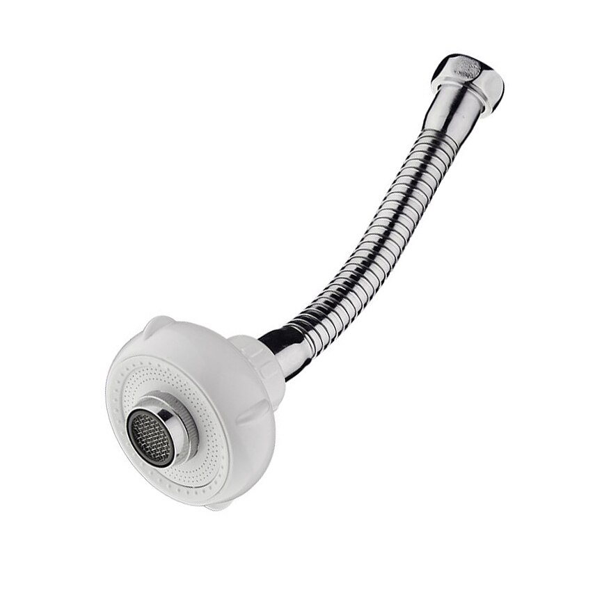 Robinet aérateur 360 degrés rotatif économie d'eau robinet aérateur en acier inoxydable tuyau barboteur pour mélangeur robinet buse: White long