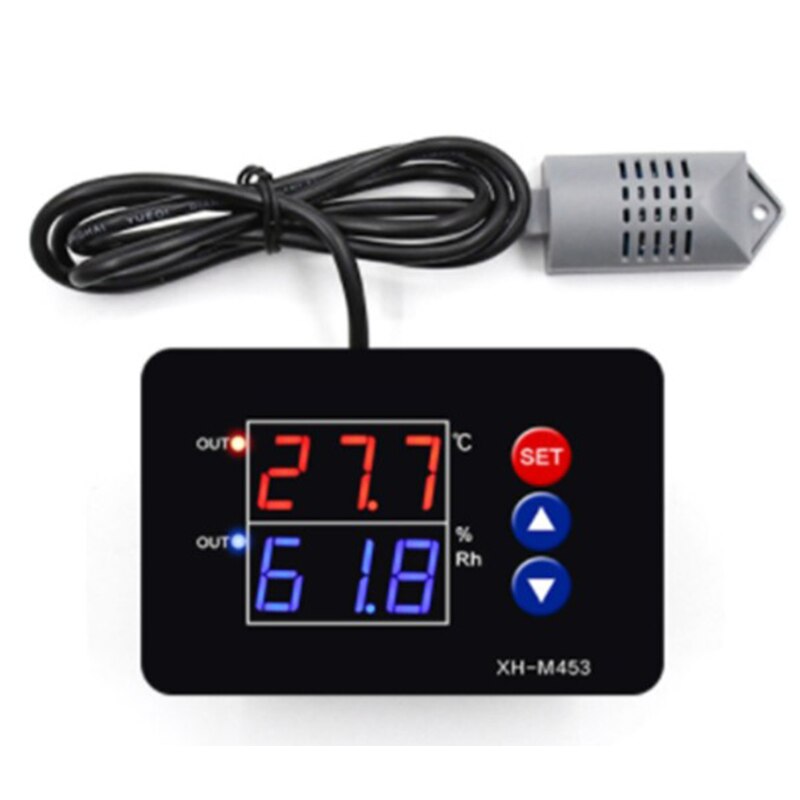 Xh-M453 Ac 220V Dual Digital Display Temperature Humidity Controller Humidity Smart Thermostat Incubator Control: Default Title
