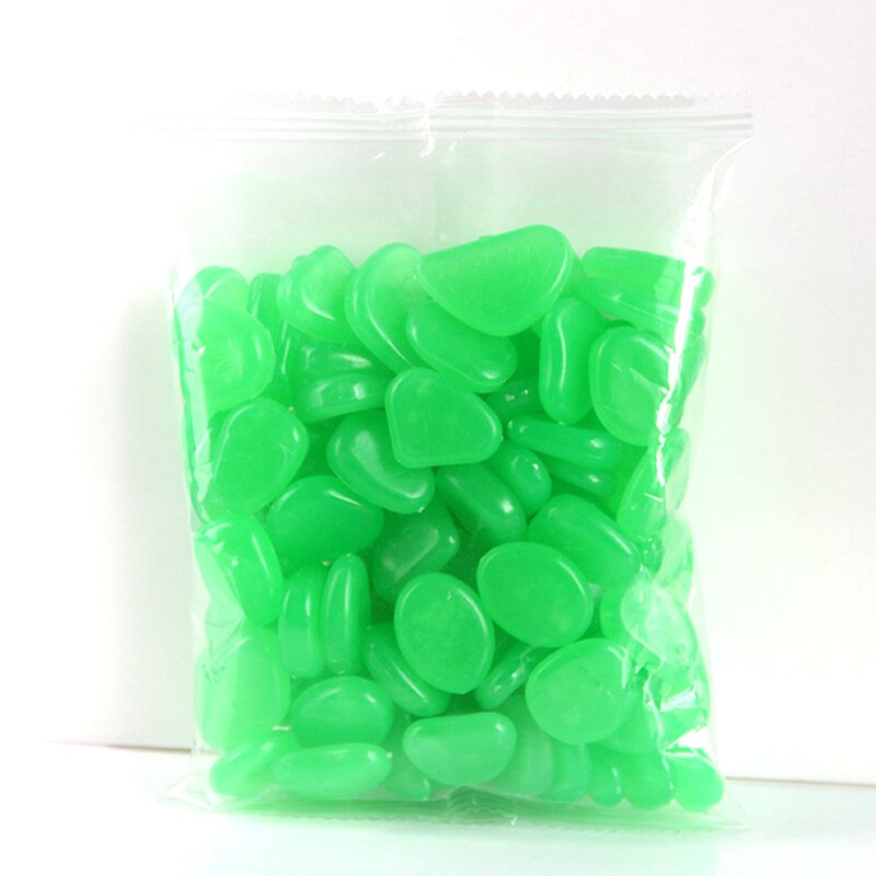 50Pcs/Set Aquarium Decoration Glow In The Dark Stone Fish Tank Accessories Artificial Luminous Pebbles Stone Walkway Decor: Dark green
