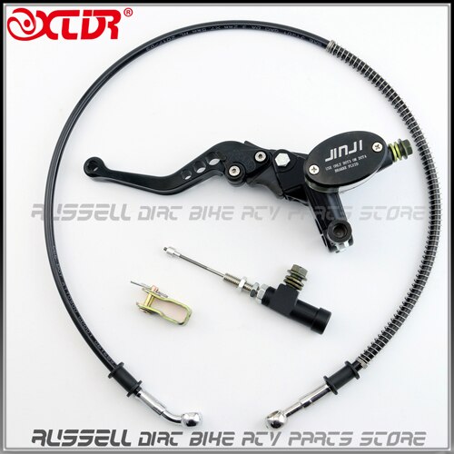 JFG RACING Motorrad Hydraulischer Kupplungsbremshebel,1200 mm Hauptzylinder Hydraulische Kupplung Set für 125cc-250cc Vertikalmotor Motocross Dirt Bike Pit Bike LTZ400 SM125 S51 CRE50-Rot
