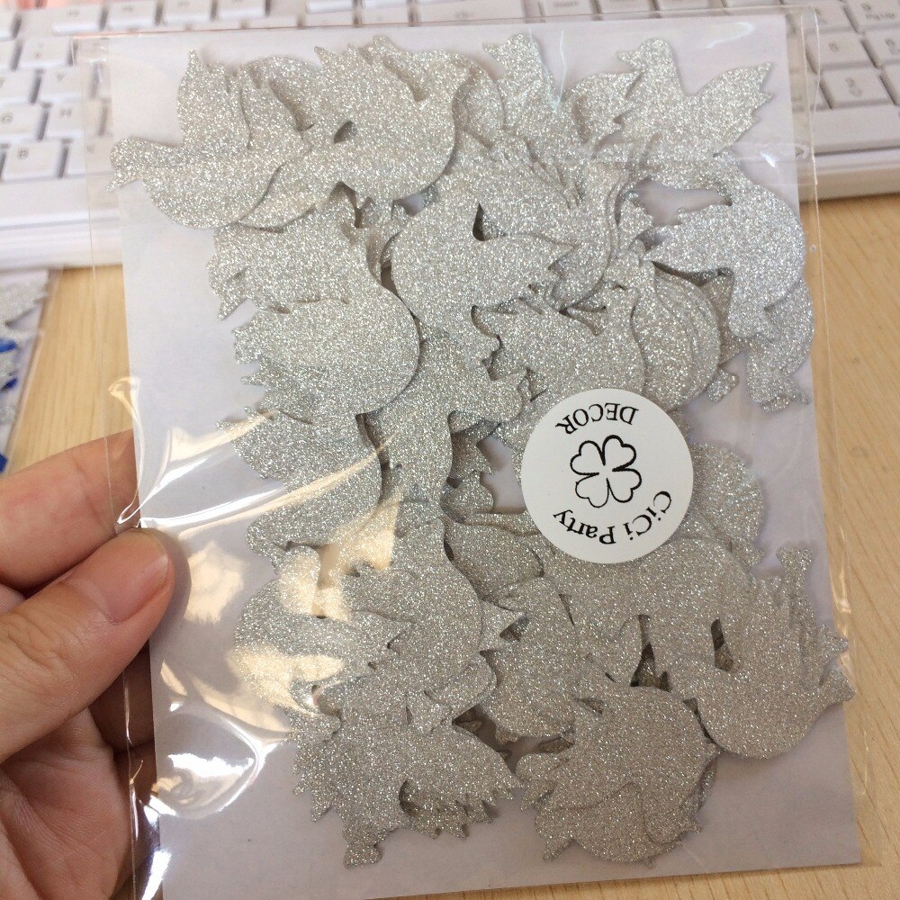 Decoraciones de bautismo, Paloma de bautizo, confeti de mesa, 100 CT, paloma blanca