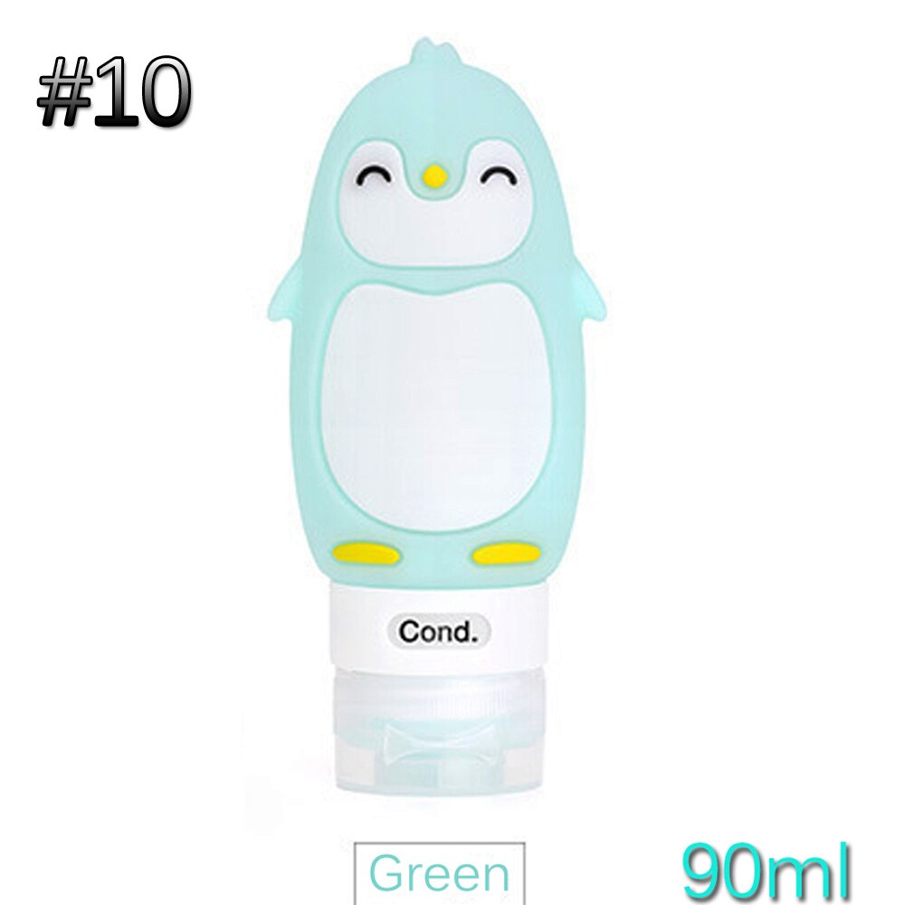 60/80/90 Ml Food-Grade Siliconen Flessen Makeup Shampoo Douchegel Lotion Sub-Bottelen Buis leuke Reizen Squeeze Lege Fles: Type3-90ml green