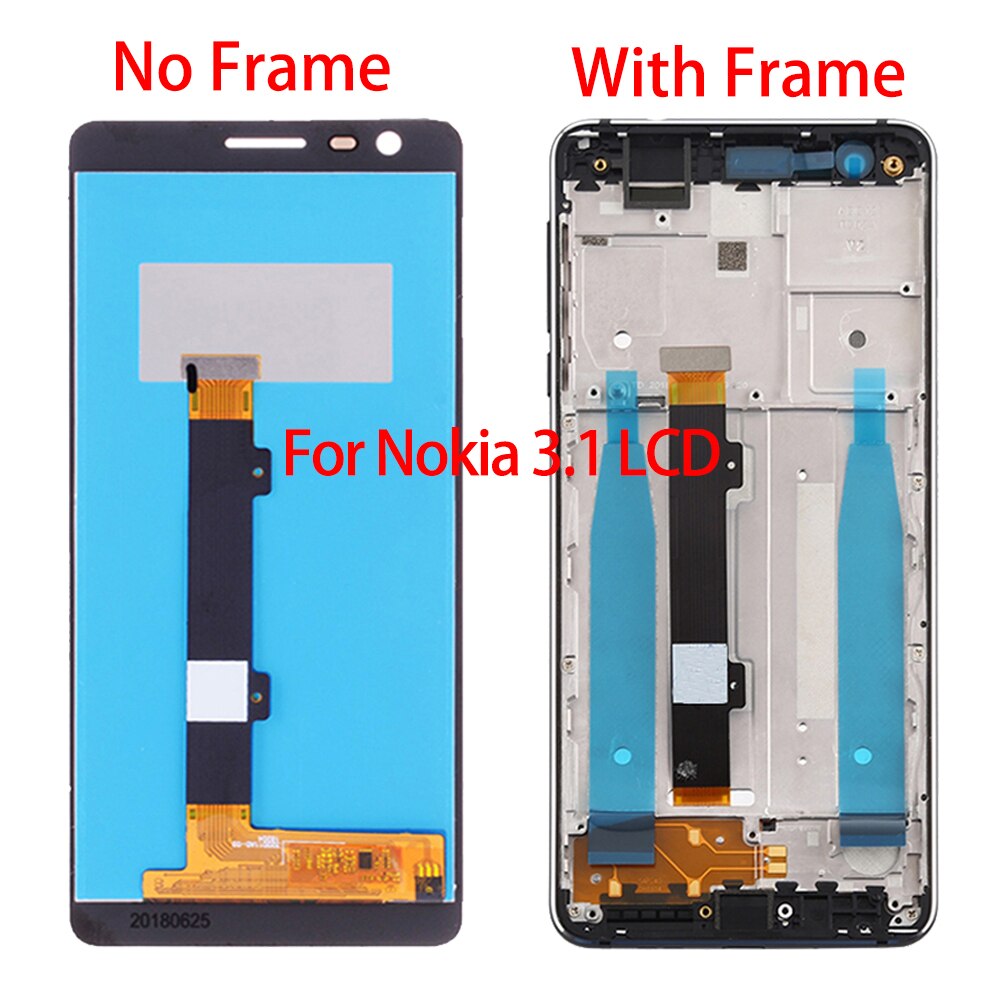 Orig For Nokia 3 3.1 3.2 3.4 LCD Screen Display With 100% Tested Touch Panel Replacement For Nokia 3.1 Plus LCD + Frame