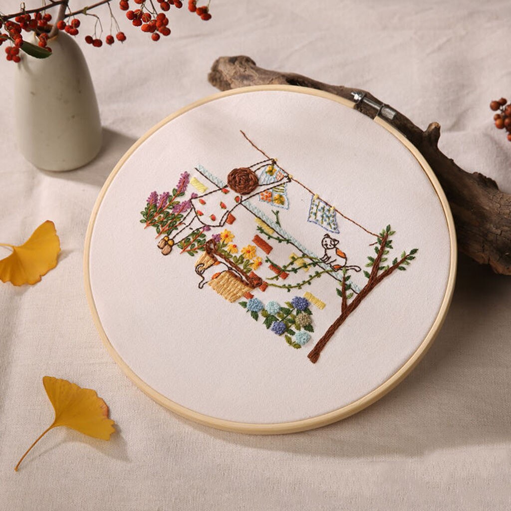 Kit de point de croix broderie 25 # bricolage | Broderie de fleurs, travaux manuels pour débutants, peinture en ruban, broderie cerlier, décoration de la maison