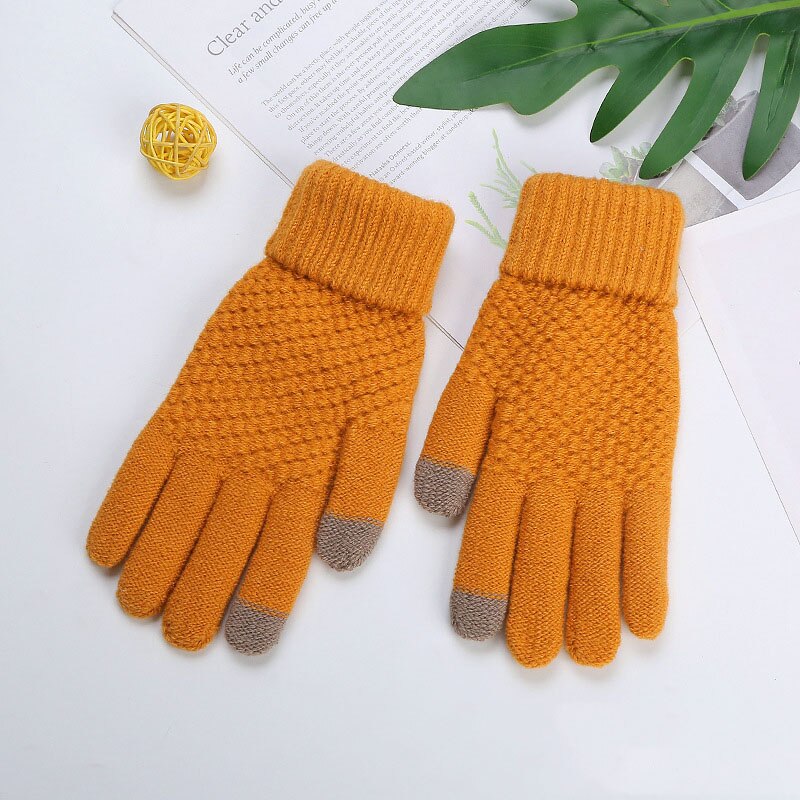 Vinter kvinder cashmere uld strikkede handsker farve touch screen handsker udsøgt varme: St001-7